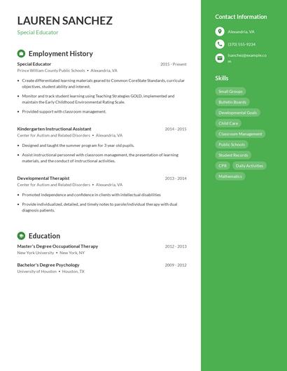 Resume example 5