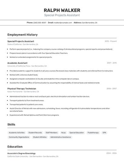Resume example 2