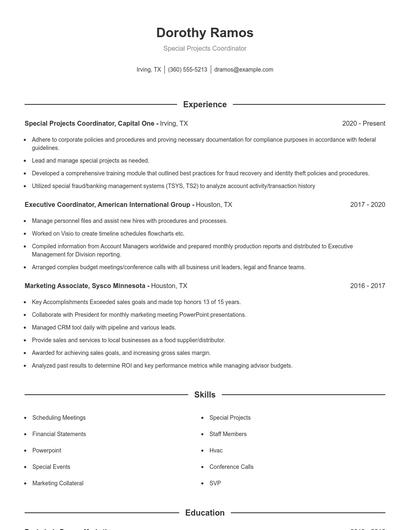 Resume example 1