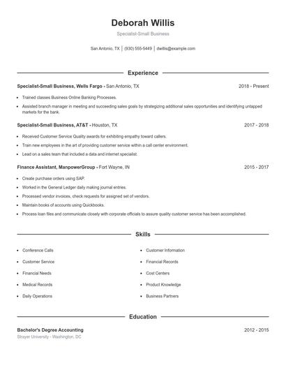 Resume example 1