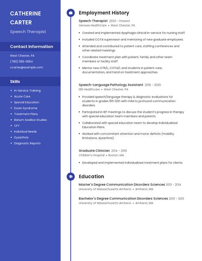 Speech Therapist Resume