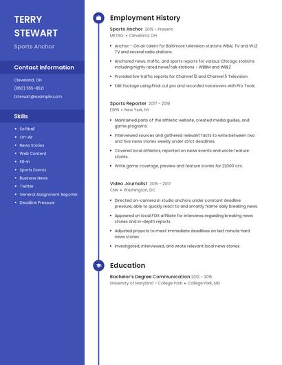 Sports Anchor Resume
