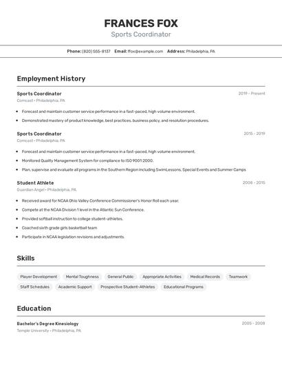Resume example 2