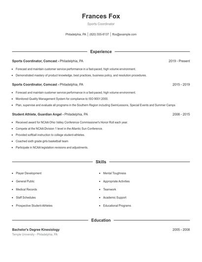 Resume example 1