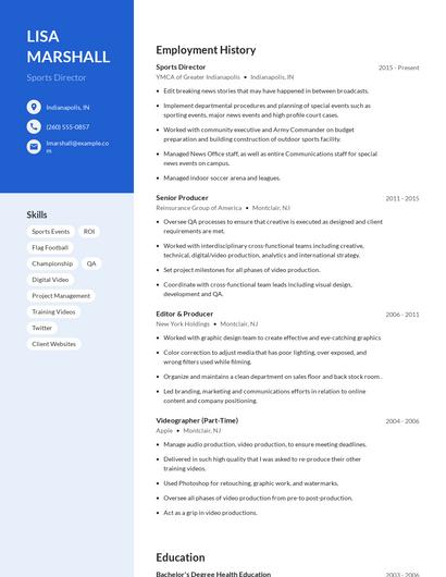 Sports Director Resume