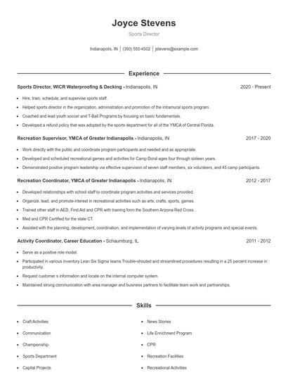 Resume example 1