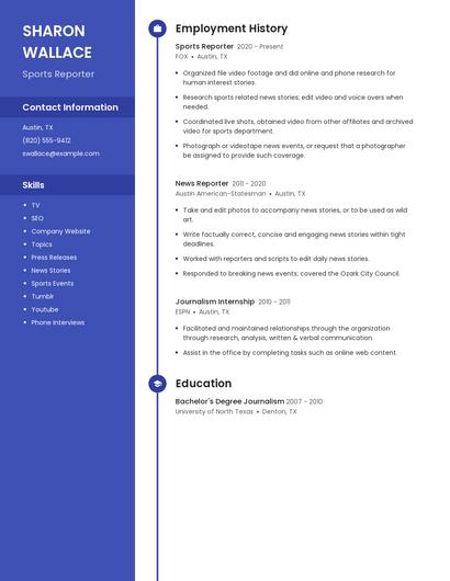 Sports Reporter Resume