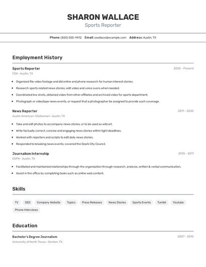 Resume example 2