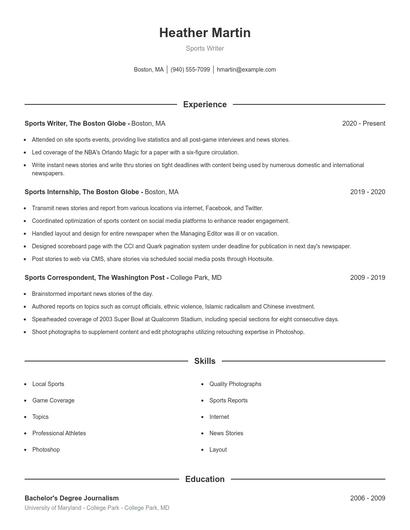 Resume example 1