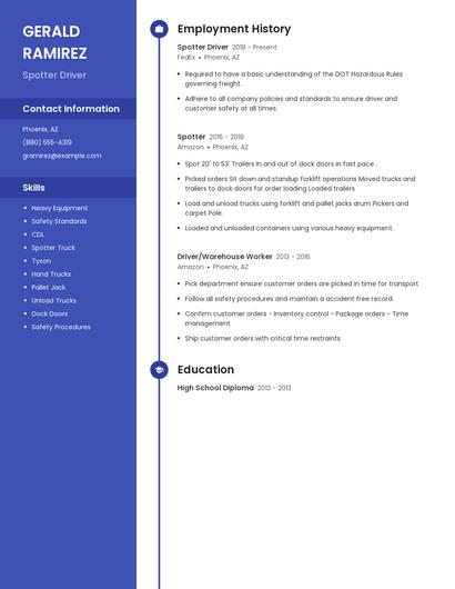 Spotter Driver Resume