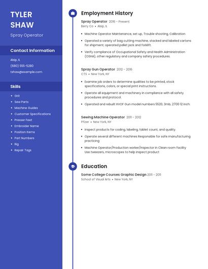 Spray Operator Resume