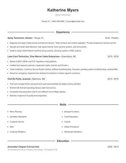 Resume example 1