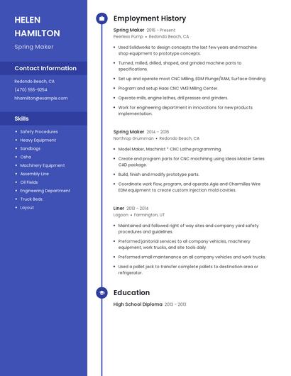 Spring Maker Resume