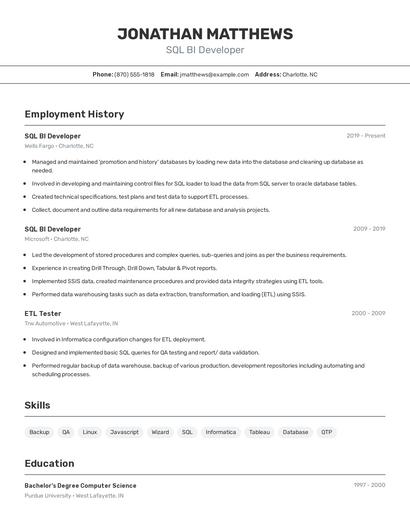 Resume example 2