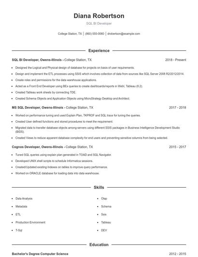 Resume example 1