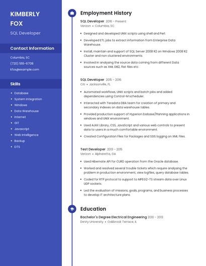 Resume example 5