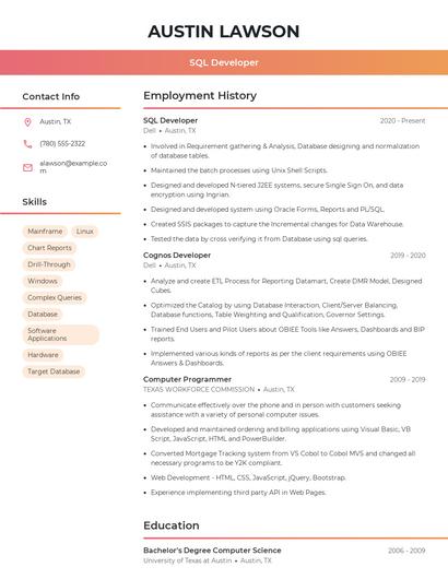 Resume example 3