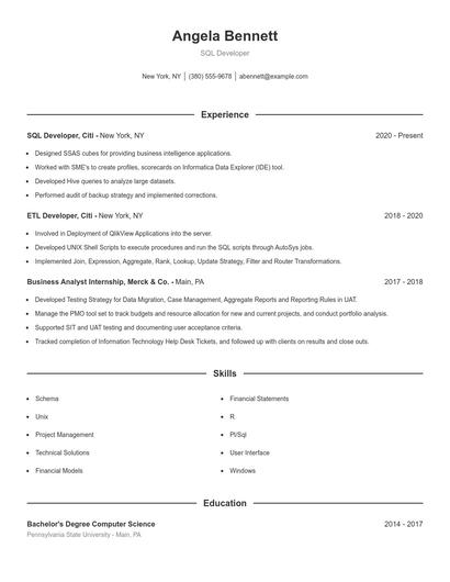 Resume example 1