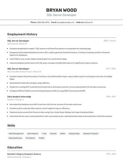 Resume example 2