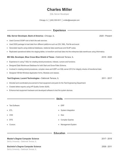 Resume example 1