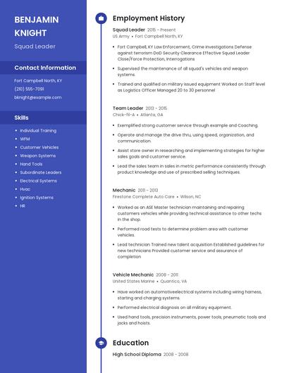Resume example 5