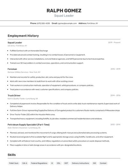 Resume example 2