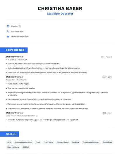 Stabilizer Operator Resume