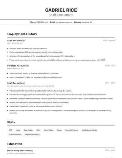 Resume example 2