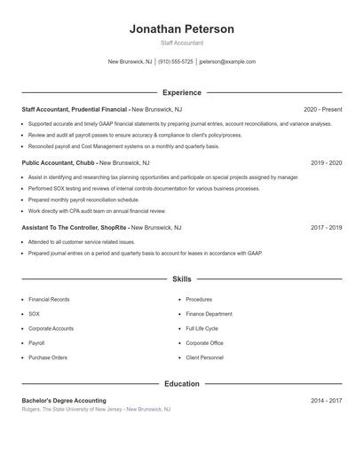 Resume example 1