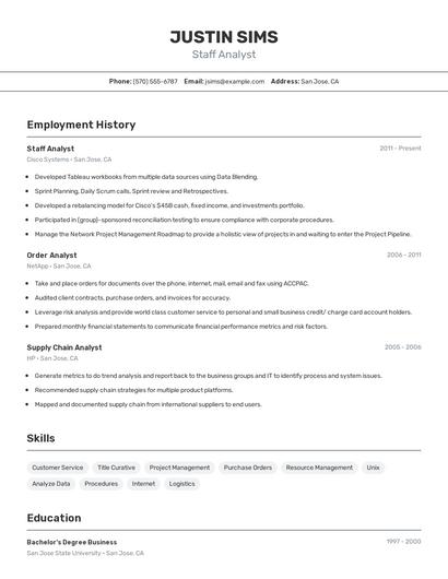 Resume example 2