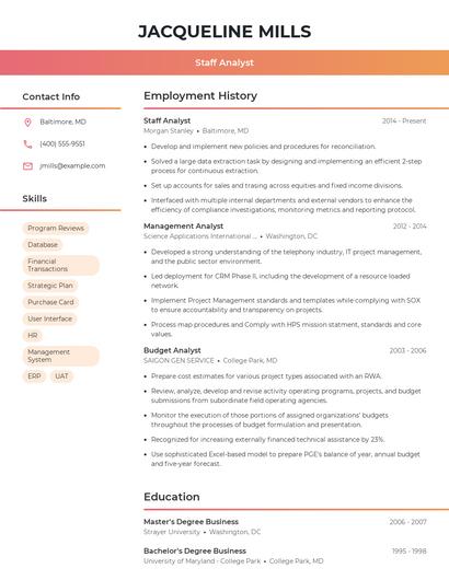 Resume example 3
