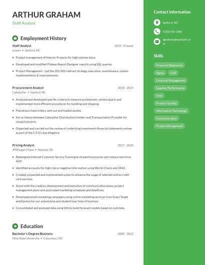 Resume example 5