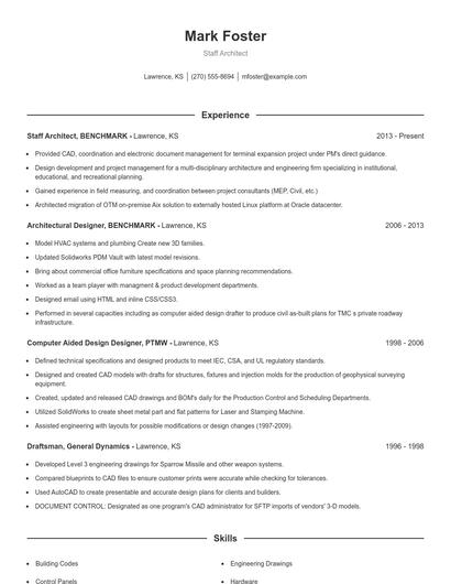 Staff Architect Resume