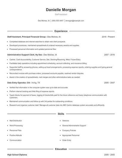 Resume example 1