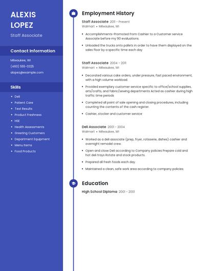 Staff Associate Resume