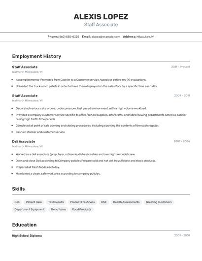 Resume example 2