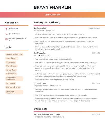 Resume example 3