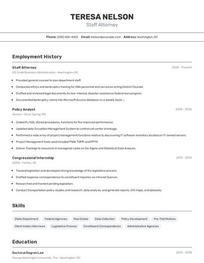 Resume example 2