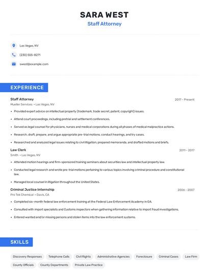 Staff Attorney Resume