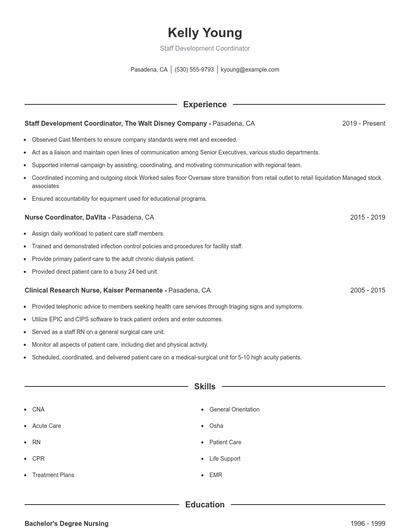 Resume example 1