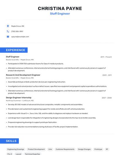 Staff Engineer Resume