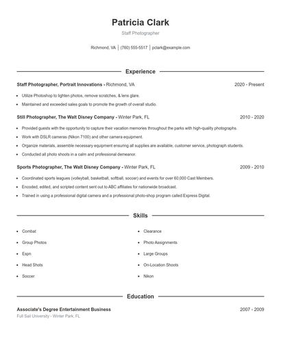 Resume example 1