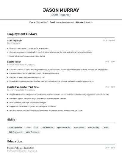 Resume example 2