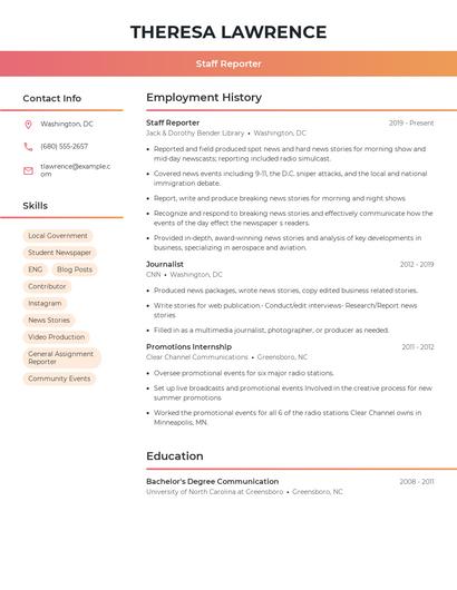 Resume example 3