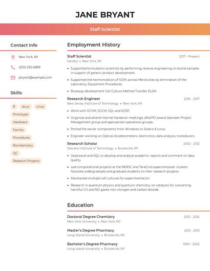 Resume example 3