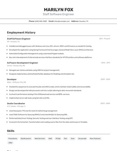 Resume example 2