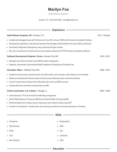 Resume example 1