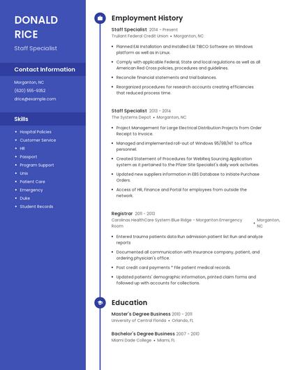 Resume example 5