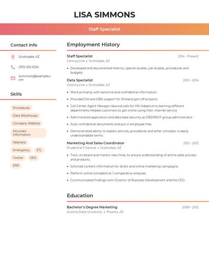 Resume example 3