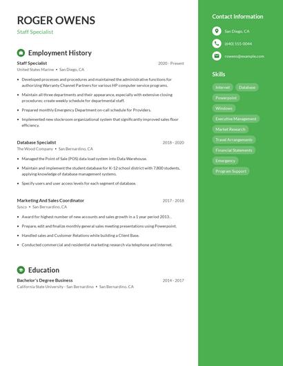 Resume example 4